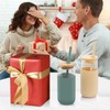 20 OZ Glass Cups with Bamboo Lids and Straws -