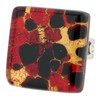 Glass Of Venice Venetian Reflections Square Adjustable Ring - Black