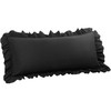 PiccoCasa Soft Microfiber Plain Bolster Pillowcase with Decorative Ruffle and