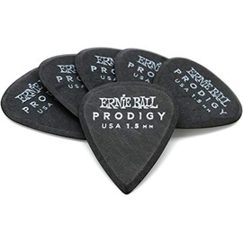 Ernie Ball Prodigy - Púas para guitarra, estándar, 1,5 mm, 6 unidades, color negro