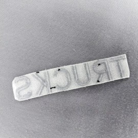 Unbranded 'Trucks' Black Silver Velour 4" x 3/4" Tab Iron On Patch