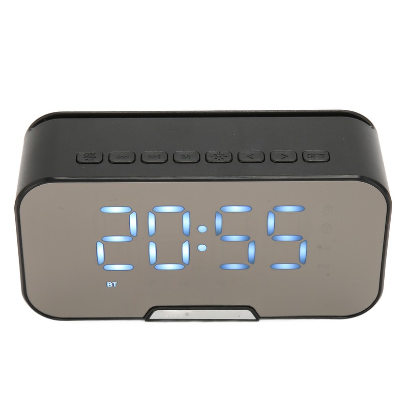 Bluetooth Speaker with Digital Alarm Clock Temperature Display Voice Announcement