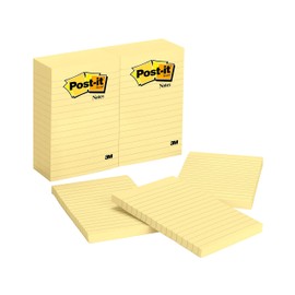 Post-it Notes 4 in x 6 in, 12 Pads, America's #1 Favorite Sticky Notes, Canary Yellow, Clean Removal, Recyclable (660)