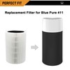 3 Pack Blue Pure 411 Filter Replacement Compatible with Blueair