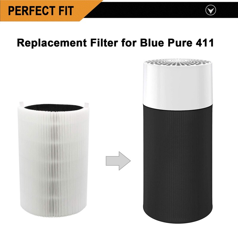 3 Pack Blue Pure 411 Filter Replacement Compatible with Blueair