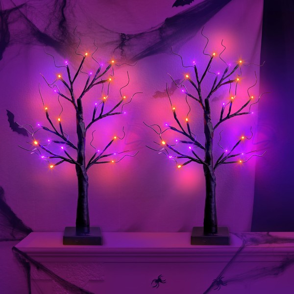 2FT Black Spooky Tree USB & Battery Operated Tabletop Halloween