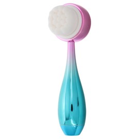 Baluue Electroplated Handle Face Scrubber Brush for Deep Cleansing Exfoliation and Massage Portable Facial Cleaning Tool for All Skin Types