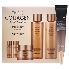 Tony Moly Triple Collagen Total Tension 3 Piece Set + Bio EX Cell Peptide Eye Solution / 토니모리 트리플 콜라겐 토탈 텐션3종세트+바이오 이엑스 셀 펩타이드 아이솔루션