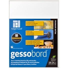 Ampersand - Panel Gessobord para Óleos, Alquídicos, Acrílicos, Collage y Técnicas Mixtas con Grosor de 3 mm, 18 x 24 cm