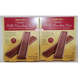 Trader Joe's Mini Milk Chocolate Bars 100 Calories 3.17oz 90g Bundle - 2 Milk