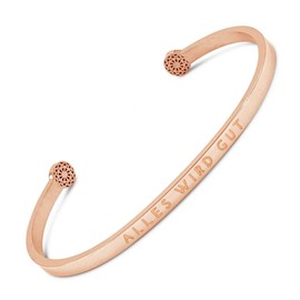 Simple PLEDGE | Alles wird gut Bangle | Women's Bracelet with Engraving in Silver, Gold, Rose Gold | Perfect as a Jewellery Gift | Blind Engraving, Stainless Steel, Without Stone