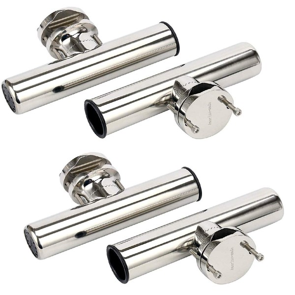 Amarine-made 4Pcs Stainless Rail Mount Clamp on Fishing Rod Holder for Rails 1-1/4" to 2"