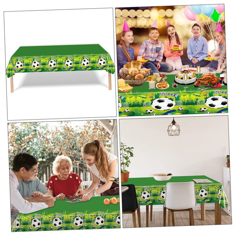 Outanaya 2pcs Football Themed Washable Tablecloth Pe Table Cover for
