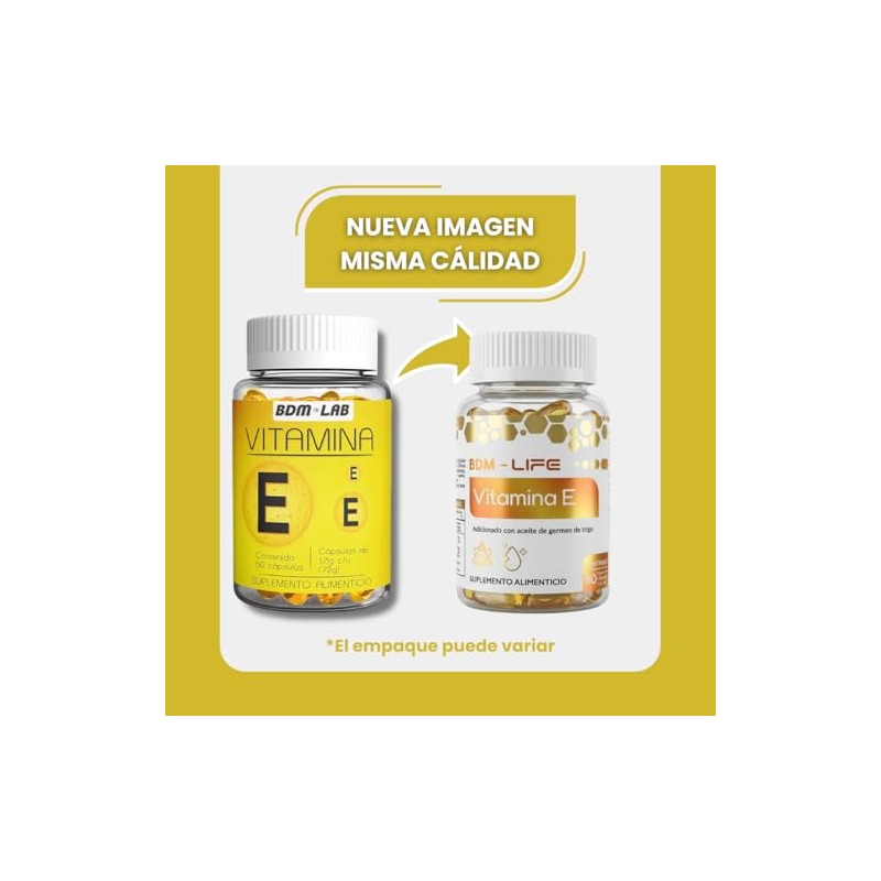 BDM LAB Vitamina E 2x1 60 cápsulas c/u Suplemento Alimenticio