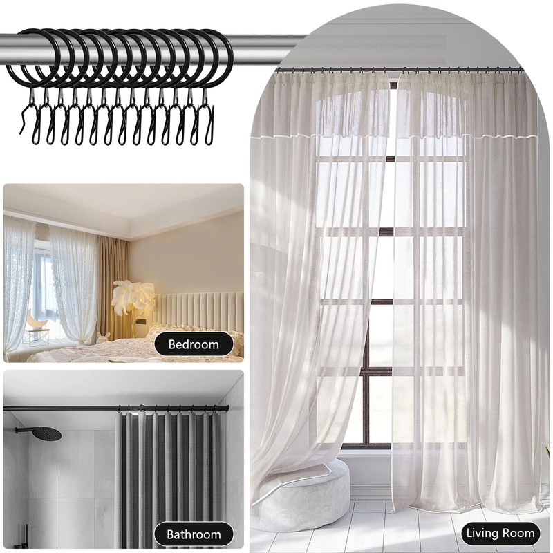 KAHIT 30 Pack Curtain Hooks for Drapes and 30 Pack