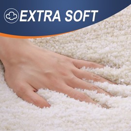 OLANLY OLANLY Bathroom Runner Rugs 47x20, Extra Soft Absorbent Microfiber Bath Rugs, Rubber Backing, Quick Dry, Washable Bath Mats for Bathroom Floor, Tub, Shower and Home Decor Accessories, Light Beige