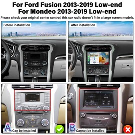 【8-Core 4+64G】Android 13 Car Stereo Radio for Ford Fusion Mondeo 2013-2019 Wireless CarPlay Andriod Auto 9'' IPS Touchscreen Bluetooth GPS Navigation WiFi Mirror Link FM DSP SWC 59UI+Backup Camera Mic