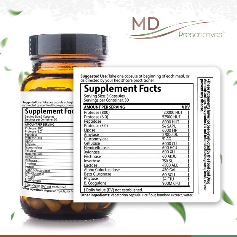 MD Prescriptives - ProbioZyme - Vegetarian Digestive Enzymes - Supplement