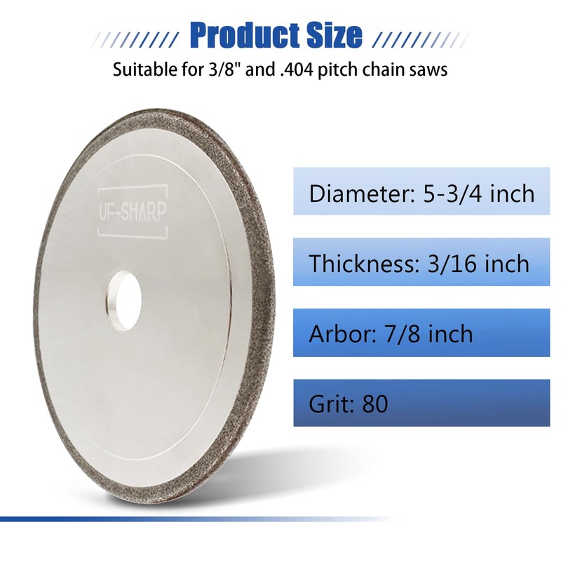 UF-SHARP CBN Chainsaw Grinding Wheel 5-3/4" Dia X 3/16" Thick