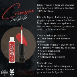 Gloss Malagna Rojo Vegano Crimson Labial Ultrapigmentado                                                                                              