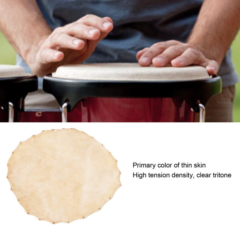 Goatskin Drum Head for Bongo Shaman Drums Djembe Replacement Parts