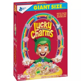 General Mills LUCKY CHARMS, MARSHMALOW CEREAL, GLUTEN FREE, 26.1oz BOX - PACK OF 4