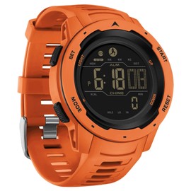Men's Digital Watch Pedometer Watch Step Counter Waterproof Sport Watches Calorie Step Tracker Military Tactical Watch with Stopwatch Alarm LED Backlight Countdown