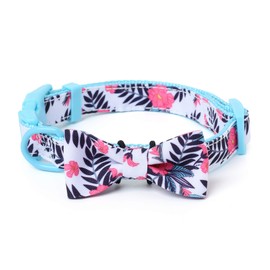 Mile High Life | Spring Floral Collection | Soft Poly Cotton Fabric | Girl Dog Collars | Bowtie Collar | Bandana Collar(Peony, Collar & Bowtie: Small Neck 11"-15" -20 lb)