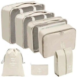 Travel Packing Cubes for Suitcase Organization – 7/10 Piece Storage Bag Set for Clothes, Shoes & Travel Luggage