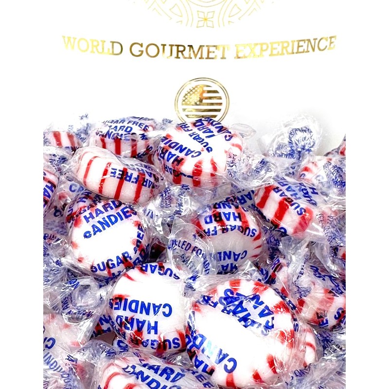 SweetGourmet Sugar-Free Peppermint Hard Candy, Wrapped Starlight Mints, 2 Pound,