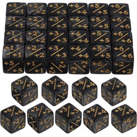 TOPPERFUN 24Pcs Dice Counter, 0.63in D6 Plus and Minus Dice Token Dice Set, Acrylic Dice Board Game Accessory, Compatible with M-TG, CCG, Card Games