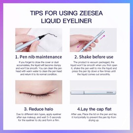 zeesea Colorful Waterproof Tip Liquid Eyeliner,Waterproof Formula, Eye Liner Makeup,6 Color Choose