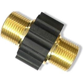 M&M Smartek Pressure Washer Adaptor Coupling M22 x 1.5 Male to M22 x 1.5 Male Thread Brass with Rubber Ring