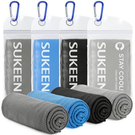 Sukeen [4 Pack] Cooling Towel (40"x12"),Ice Towel,Soft Breathable Chilly Towel,Microfiber Towel for Yoga,Sport,Running,Gym,Workout,Camping,Fitness,Workout & More Activities
