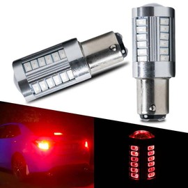 LQQDP 2x 1157/Bay15d Super Bright Red DC LED Bulbs For Front Rear Turn Signal/Parking/Side Marker/Daytime Running 12V 33x 5630 SMD