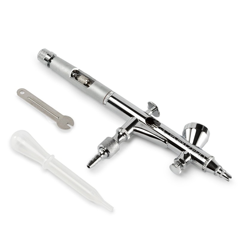 PointZero Precision Dual-Action 2cc Gravity-Feed Airbrush MAC Crown Cap .2mm