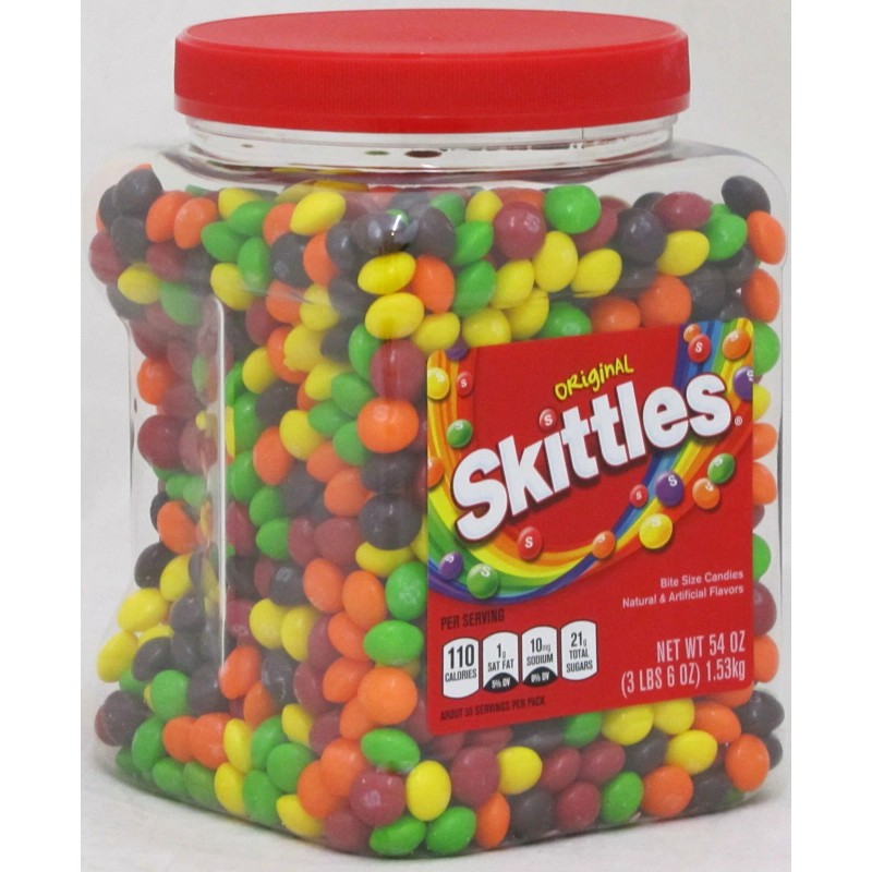 Skittles Original Fruit Candy 54 oz Tub Bulk Vending Candies