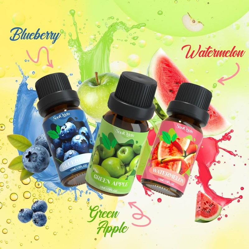 Soulorigin Fruit Essential Oils Set, Fragrance Oil Set for Diffuser,