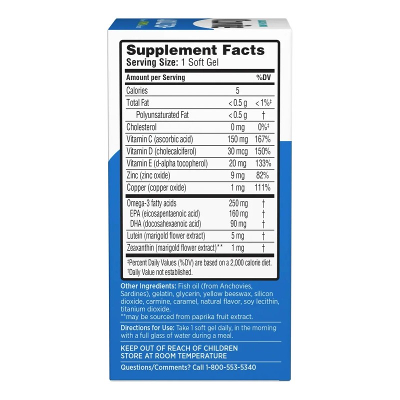 Ocuvite Adultos 50 + Vitaminas Para Los Ojos 50 Softgels