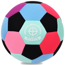 KUYOTQ Soft Fabric Indoor Soccer Ball, Safe and Soft Indoor for Kids Youth (Ages 3+) Practice Size 4 Soccer Ball, Lightweight House Training for Dribbling & Juggling at Home