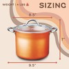 CONCORD 7 QT Copper Non Stick Stock Pot Casserole Coppe-Ramic