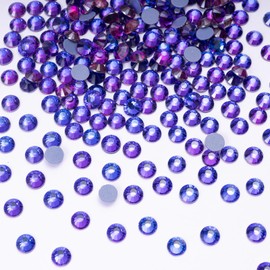 Meibite Hotfix Rhinestones Bulk, 300PCS Purple Velvet Hot Fix Rhinestones for Clothes DIY Decoration Crafts, Purple Velvet, SS30, 6.3-6.5mm