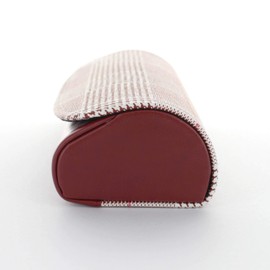 メイガン(Meigan) メガネケース おしゃれ 細 チェック柄 レッド 軽量 コンパクト セミハード 2172-02