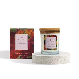 Silly Filly Glass Jar Candle | Velvet Musk Mildly Scented | One Wick 7.7 oz | Over 35 Hours of Burn Time | Ideal for Home, Celebrations, Gifting