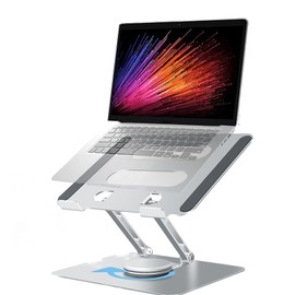 Kipviare Adjustable Laptop Stand for Desk: Computer Stand 360° Rotating Aluminum Alloy Ergonomic Laptop Riser for Collaborative Work, Foldable & Portable Laptop Pad Table Stand, fits 10-16" Laptops