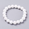 Hemasa White Colour Malaysian Jade Beads Stretch Bracelet for Girls/Woman