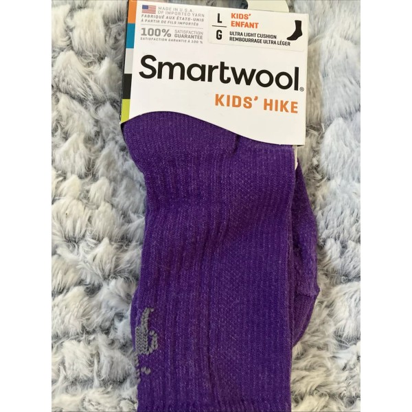Smartwool Kid's Hike Socks, Size L 3-6 Shoe, Grape, NEW!