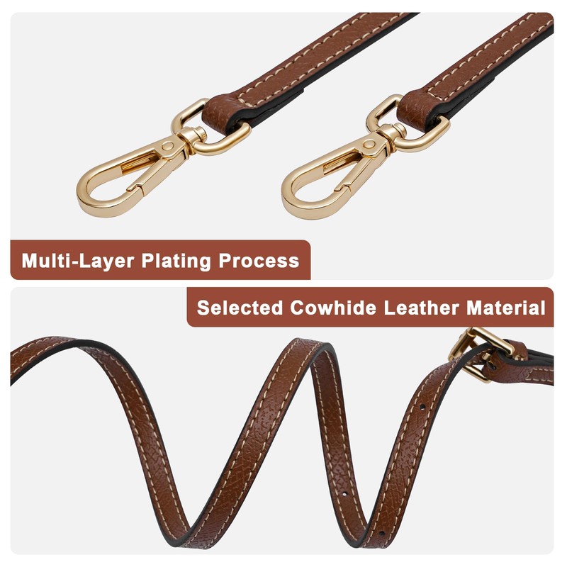 Leather Shoulder Strap for Mini Bag - Terracotta - Nude