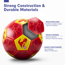 hahaland Size 3 Soccer Ball for Kids with Pump Mesh Bag - Dinosaur Ball Set - Outside/Backyard/Outdoor Toys for Kids Ages 3-4-5-8 - Kid Games Soccer Birthday Gift for 3 Year Old