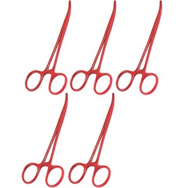 AAProTools 5 Red Color Mosquito Locking Hemostat Forceps Curved 5" Ideal for All Types of Hobby and First Aid Kit